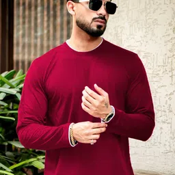AUSK Men Solid Round Neck Cotton T-shirt-picture-23