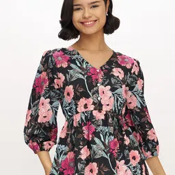 AASK Women Polyester Printed Black Color Regular Top-picture-47