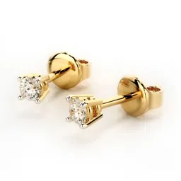 VALANOVA BIS Hallmarked 14K Gold Diamond Studded Earrings 0.71 gm image 3