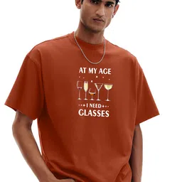 MaverIQ Typography Printed Round Neck Organic Cotton Oversized T-shirt-image-9