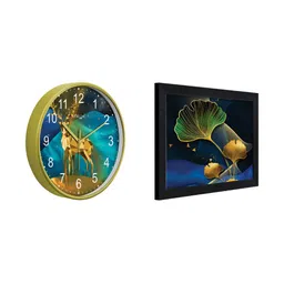 RANDOM Blue & Gold-Toned Printed Traditional Wall Clock image 5