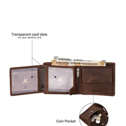 Hornbull Men RFID Textured Leather Two Fold Wallet image 3