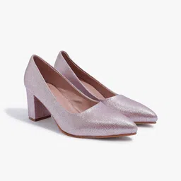 Carlton London Women Textured Party Block Heels Pumps image 1