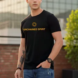 Moda Rapido Typography Printed Round Neck Short Sleeves Cotton T-shirt-picture-11