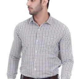 Marc Laurent Men Original Spread Collar Tartan Checked Cotton Formal Shirt image 2