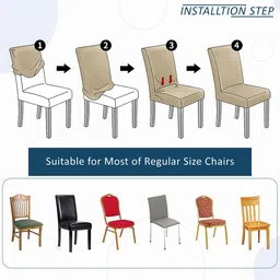 Aura Set Of 2 Green & Orange-Colored Leaf Printed Stretchable Chair Covers image 2