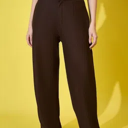 DIMPY GARMENTS Women Ribbed Comfort High-Rise Easy Wash Trousers-image-66