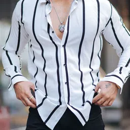 MARMIC FAB Vertical Stripes Spread Collar Classic Shirt-picture-15