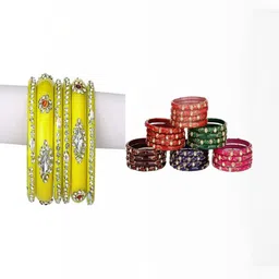 SOMIL Set Of 30 Artificial Stones Studded Ethnic Bangles-picture-25
