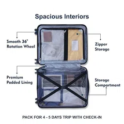 Luggero Textured Hard-Sided Large Trolley Bag image 4