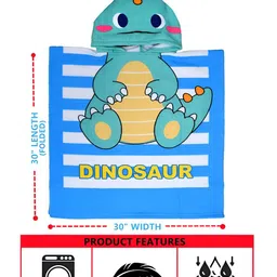 Cortina Unisex Blue & White 400 GSM Hooded Full Sleeves Bath Robe image 3