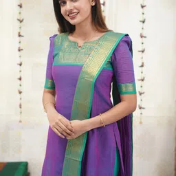 ASCIIBLUES Women Regular Kurta With Dupatta image 5