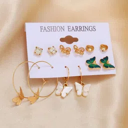 Zaphariq Set Of 6 Gold-Plated Butter Fly Shaped Studes image 4