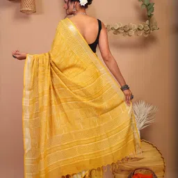 ANUTTARA Ethnic Motifs Printed Bhagalpuri Saree image 4