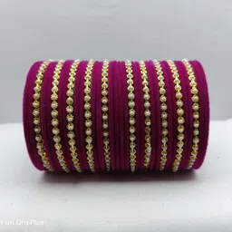 RENOY Set Of 34 Beaded Velvet Bangles image 1
