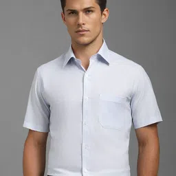 Louis Philippe Men Classic Spread Collar Solid Cotton Formal Shirt-image-72
