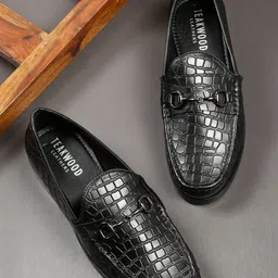 Teakwood Leathers Men Textured Leather Loafers-image-48