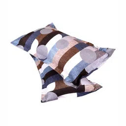 Myntra Elegant Homes Blue & Brown Geometric 210 TC King Bedsheet with 2 Pillow Covers image 5