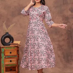HEARTLOOM HEARTLOOM Women Printed Pure Cotton A-line Kurta image 3
