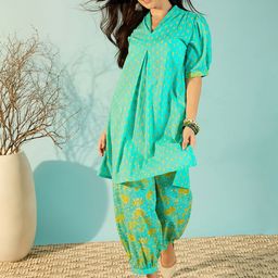 The Kaftan Company Printed Pure Cotton Tunic With Trousers Co-Ords-picture-43