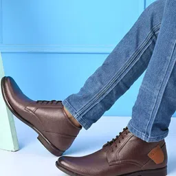 HERE&NOW Men Brown Synthetic Leather Lace-Ups Formal Shoes-picture-20