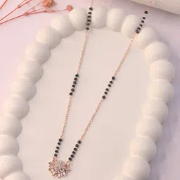 Hisa Rose Gold-Plated Artificial Stones and Beads Mangalsutra-picture-19