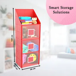 Aura Red And White 3 Pieces Printed Hathkadi Folding Multi-Utility Organisers image 5