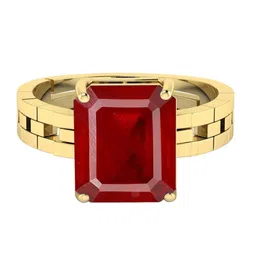 RRVGEM Ruby Gemstone 6.50 Ratti Gold Plated Adjustable Ring-picture-28