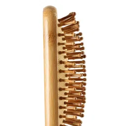 Bronson Professional Wooden Paddle Hair Brush with Bamboo Wood Bristles - Tan Brown image 3
