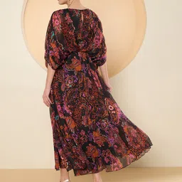 Antheaa Ethnic MotifsPrint Flared SleevesFit And Flare Dress image 4