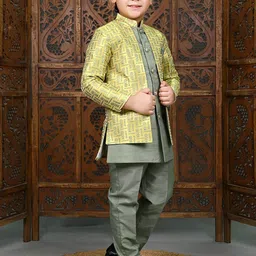 ahhaaaa Boys Embroidered Sherwani Set image 2