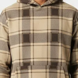 SZN Men Checked Hooded Sweatshirt image 4