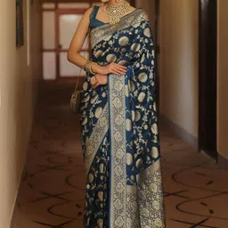 VILLE FASHION Woven Design Zari Art Silk Kanjeevaram Saree-image-45