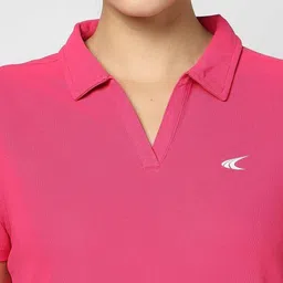 Performax Women Brand Logo Printed Polo Collar T-shirt image 5
