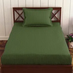 Trance Home Linen Striped Cotton 200 TC Single Bedsheet With 1 Pillow Covers 1.98m x 91cm-picture-23