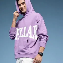 HERE&NOW Typography Printed Hooded Sweatshirt image 5