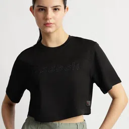 Reebok Women Solid Round Neck Boxy T-shirt-image-61