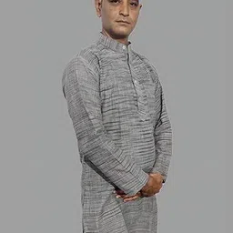 TaibaEthnicWear Men Self Design Regular Kurta with Pyjamas image 2