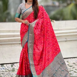 all about you Ethnic Motifs Woven Design Zari Patola Saree-picture-19