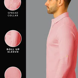 KNOWTED Mandarin Collar Roll-Up Sleeves Straight Short Kurta image 4