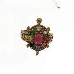 R G MART Unisex Gold-Toned Brass Finger Ring-image-76