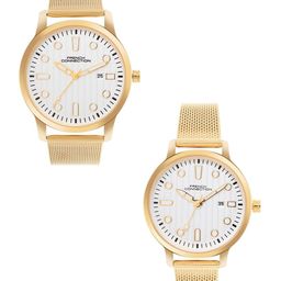 French Connection Unisex Pack Of 2 Textured Dial Reset Time Analogue Watch FCN080GM-picture-48