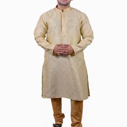 S.K.M Garments Geometric Woven Design Mandarin Collar Straight Kurta With Churidar-image-85