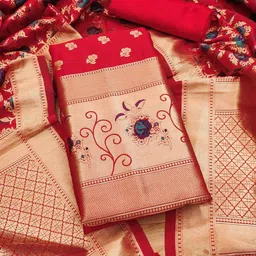 KALINI Ethnic Motifs Woven Design Unstitched Dress Material image 4