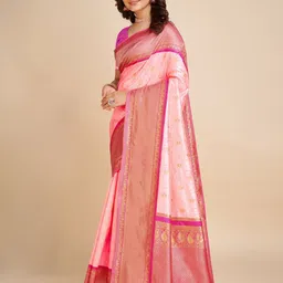 AMRUTKALA SAREES Woven Design Zari Silk Blend Banarasi Saree image 5