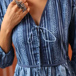 Jaipur Morni Women Floral Printed Pure Cotton Flared Maxi Ethnic Dresses image 2