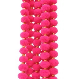 PUFFSMART 2-Pcs Pink Pom-Pom Decorative Hanging Torans image 2