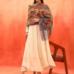 Pashmoda Ethnic Motifs Embroidered Shawl image 4
