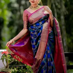 YAMUNE Woven Design Zari Art Silk Handloom Banarasi Saree image 3