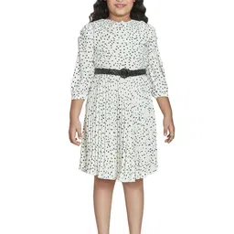 Peppermint Girls Floral Printed  Fit and Flare Dress-image-21